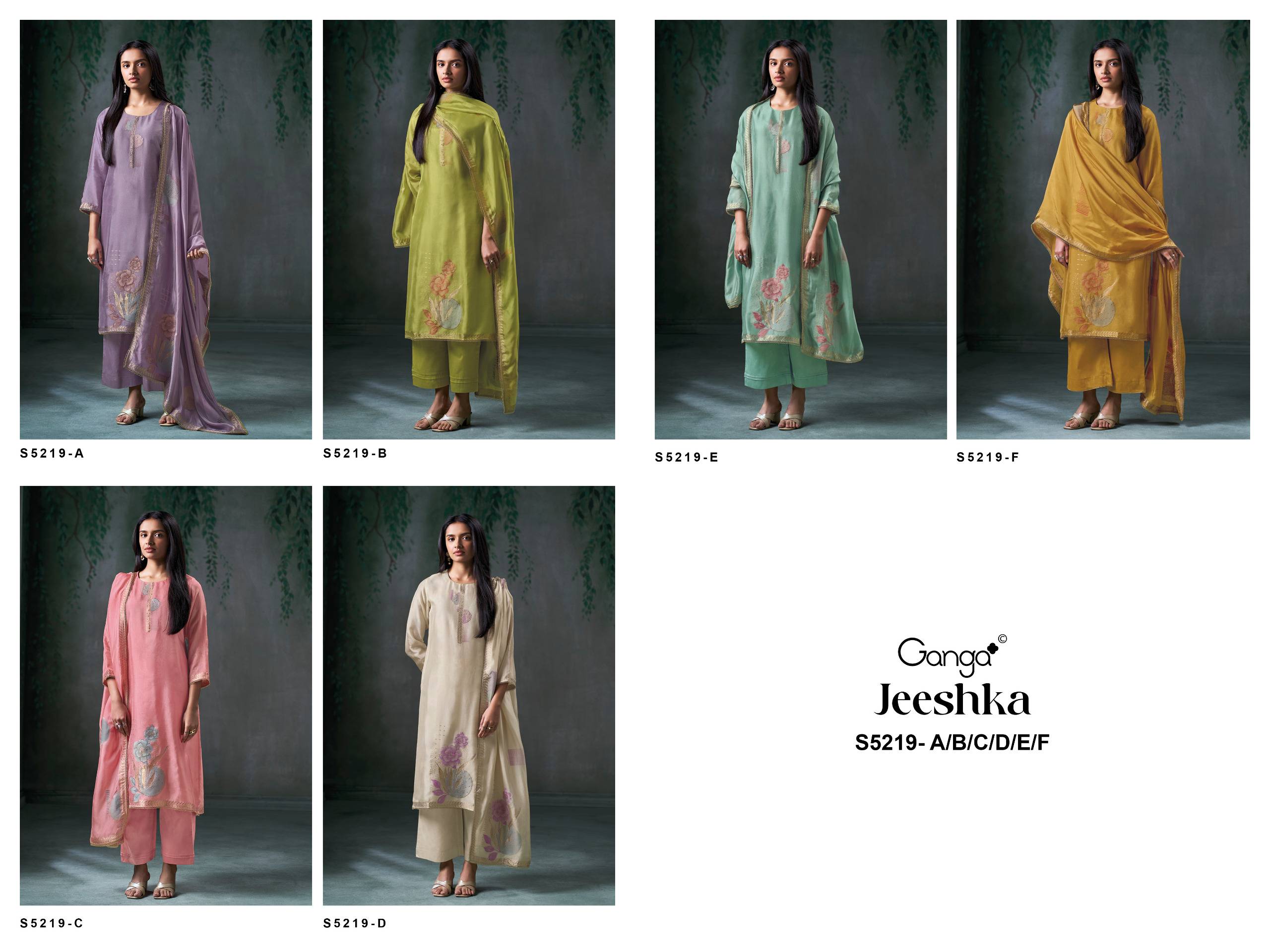 JEESHKA 5219 SERIES BY GANGAFASHION Stylish Beautiful Colourful VISCOSE JACOUARD Dresses At Wholesale Price